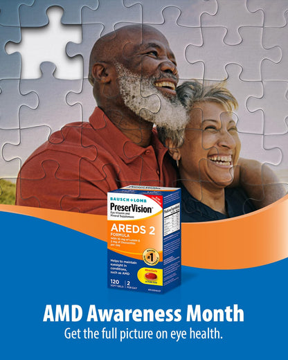 PreserVision AREDS 2 Eye Vitamin & Mineral Supplement, Contains Lutein, Vitamin C, Zeaxanthin, Zinc, Vitamin E, Eye Health Supplements for Adults, 120 Mini Soft Gels (packaging may vary) 🍁 All In One Marketplace Canada