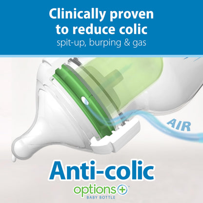 Dr. Brown’s Natural Flow Anti-Colic Options+ Wide-Neck Baby Bottles 9 oz/270 mL, with Level 1 Slow Flow Nipple, 4 Pack, 0m+ 🍁 All In One Marketplace Canada
