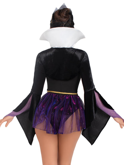 Leg Avenue Womens 4 Pc Poison Apple Queen Halloween Costume for Women, Black/Purple, Medium