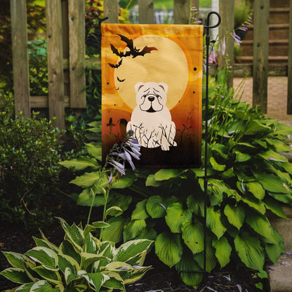 Caroline's Treasures BB4389GF Halloween English Bulldog White Flag Garden Size, Small, Multicolor