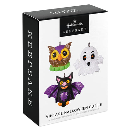 Hallmark Keepsake Miniature Christmas Ornament 2022, Vintage Halloween Cuties, Mini Set of 3