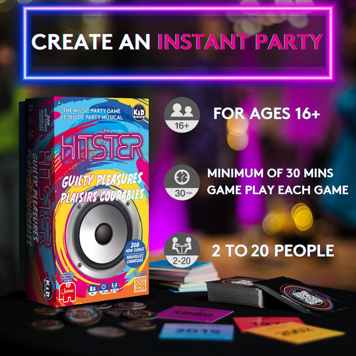 HITSTER - Guilty Pleasure - The Ultimate Music Trivia Party Game for Adults and Families - All-Time Playlist with The Greatest Hits - 2 to 10 Players Ages 16+ 🍁 All In One Marketplace Canada