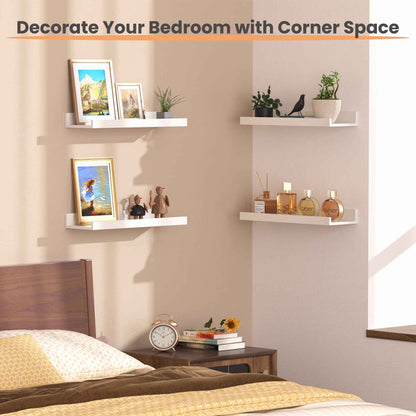 upsimples Floating Shelves for Wall, Decor Storage Set of 6, Wall Mounted Wood Shelves for Bedroom, Living Room, Bathroom, Kitchen, Picture Ledge Shelves, White 🍁 All In One Marketplace Canada