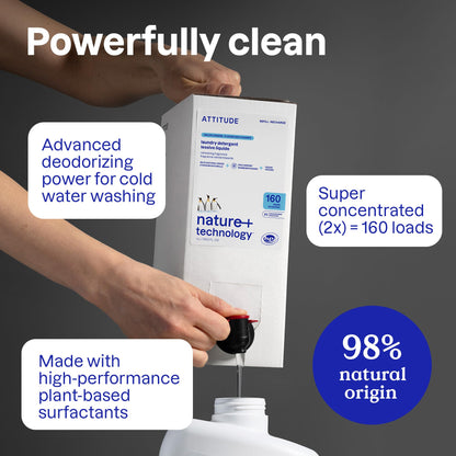 ATTITUDE Liquid Laundry Detergent Refill, EWG Verified, HE Compatible, Plant-Based & Vegan, Natural Laundry Soap, Made in Canada, Citrus Zest Scent, 160 Loads, 4 Liters 🍁 All In One Marketplace Canada