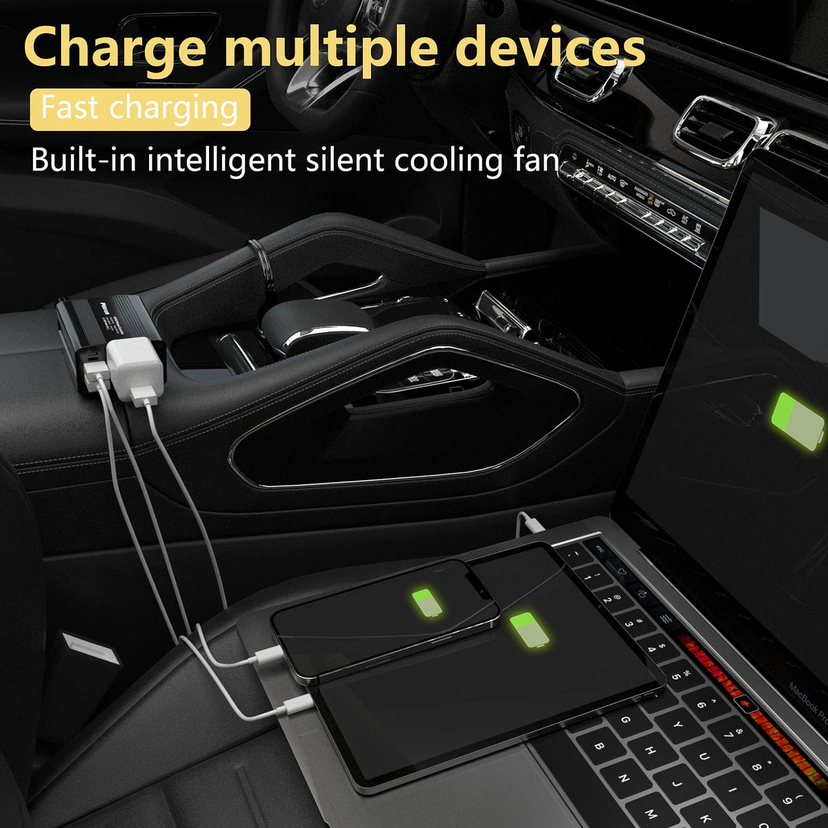 150W Power Inverter 12V DC to 110V AC Car Plug Adapter Outlet Converter with 3.1A Dual USB AC car Charger for Laptop Computer Black 🍁 All In One Marketplace Canada