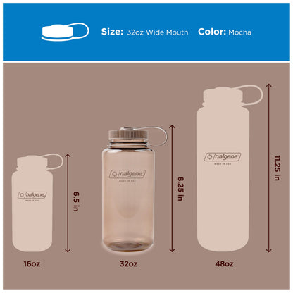 Nalgene 32 oz Wide Mouth Water Bottle BPA-Free, Durable & Leak Proof, Lightweight Bottle for Hiking & Gym, Work & Travel, Mocha 🍁 All In One Marketplace Canada