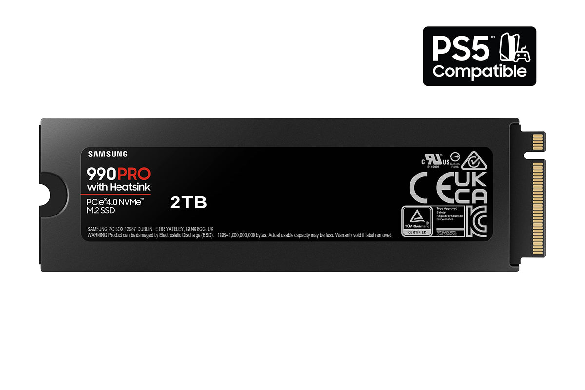 SAMSUNG 990 PRO w/Heatsink SSD 2TB PCIe Gen4 NVMe M.2 Internal Solid State Drive, Up to 7,450MB/s, PS5 Compatible, MZ-V9P2T0CW