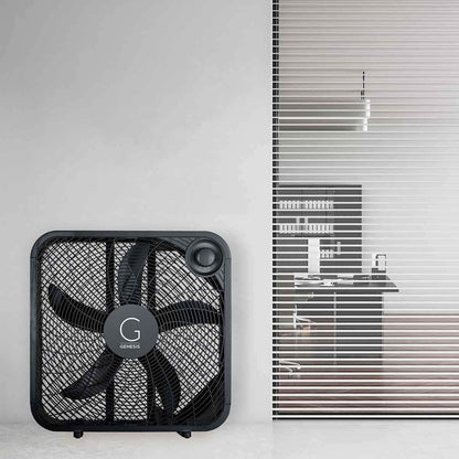 Genesis 20" Box Fan, 3 Settings, Max Cooling Technology, Carry Handle, Black (G20BOX-BLK) 🍁 All In One Marketplace Canada