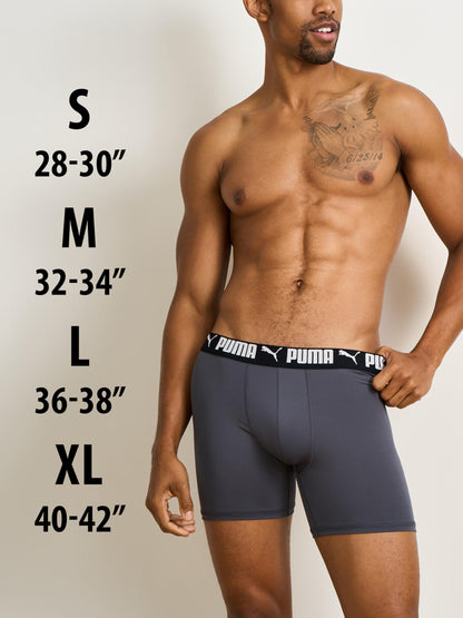 Puma Men's 4 Pack Active Stretch Boxer Briefs, Black, Medium 🍁 All In One Marketplace Canada