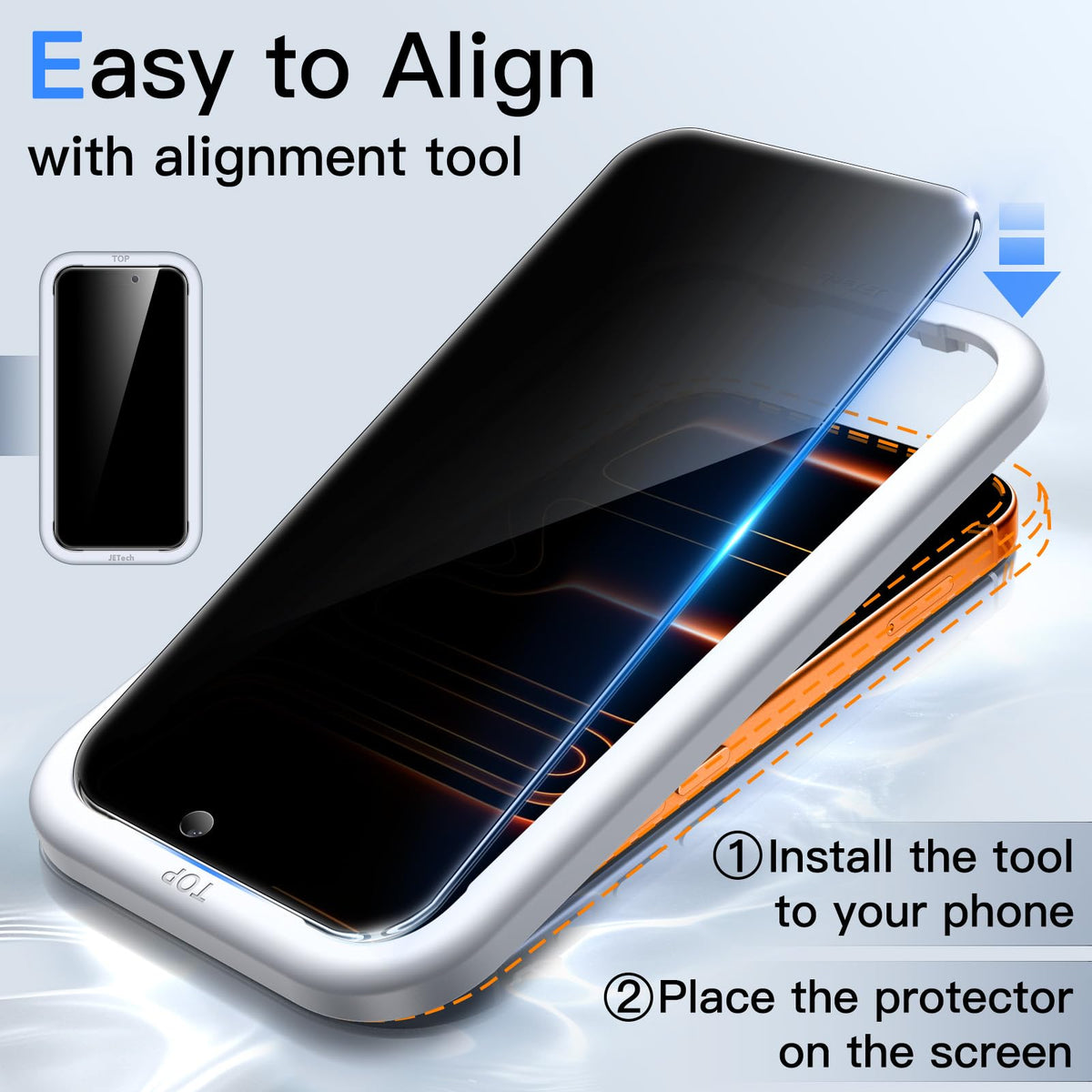 JETech Privacy Screen Protector for iPhone 17 Pro Max 6.9-Inch with Camera Lens Protector, Anti-Spy Tempered Glass Film, Easy Installation Tool, 2-Pack Each 🍁 All In One Marketplace Canada