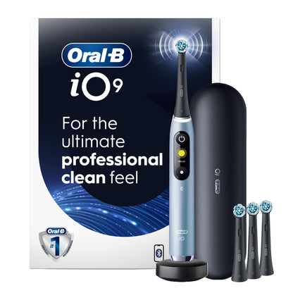 Oral-B iO9 Electric Toothbrush, for the Ultimate Professional Clean Feel, Aquamarine, Rechargeable Electric Toothbrushes, iO Series 9 with 1 Power Toothbrush, 4 Brush Heads, and 1 Charging Travel Case 🍁 All In One Marketplace Canada