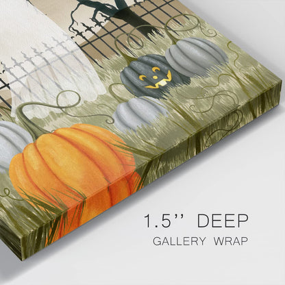 Renditions Gallery Modern Canvas Wall Art Pictures for Office Decorations Halloween Hunted Pumpkin Patch Premium Wall Hanging Wooden Artwork for Livingroom Kitchen Paintings - 16"X16" LT508
