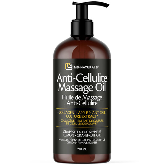 Firming Body Massage Oil with Collagen & Stem Cell – Helps Smooth the Appearance of Cellulite & Improve Skin Texture – Refreshing Aromatherapy Oil for Legs & Full Body – 8 fl oz by M3 🍁 All In One Marketplace Canada