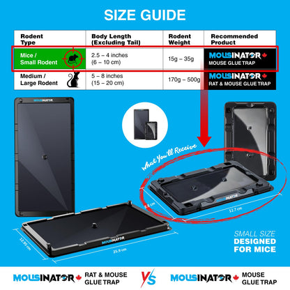 MOUSINATOR Mouse Glue Traps, 12-Pack, Heavier Plastic Glue Trap with Extra-Strong Adhesive for Small Mice, Sticky Mouse Trap for Indoor, Easy & Ready-to-Use 🍁 All In One Marketplace Canada