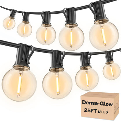 RTTY Outdoor String Lights Patio Light for Outside Waterproof G40 Shatterproof LED Bulbs, Dimmable Hanging Connectable Globe Lighting for Bistro, Backyard, Cafe, Porch, 2700K, 25 FT 13pcs 🍁 All In One Marketplace Canada