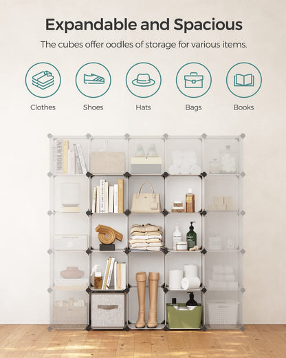 SONGMICS Cube Storage Organizer, 16 Cube Closet Organizers 48.4 x 12.2 x 48.4 Inches, White ULPC44L 🍁 All In One Marketplace Canada