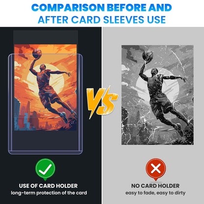 ZENOWICK 200 Packs Card Sleeves Hard, Top Loaders for Cards 3" x 4" Card Protectors Plastic, Card Top Loaders Fit for Hockey, Baseball, Football Cards (100 Hard + 100 Soft Sleeves) 🍁 All In One Marketplace Canada
