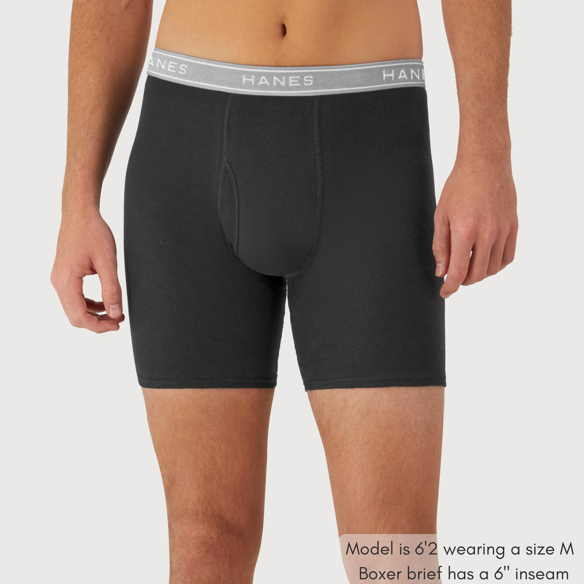 Hanes Boxer Briefs, Cool Dri Moisture-Wicking Underwear, Cotton No-Ride-up for Men, Multi-Packs Available, 6 Pack - Black/Gray, Medium 🍁 All In One Marketplace Canada