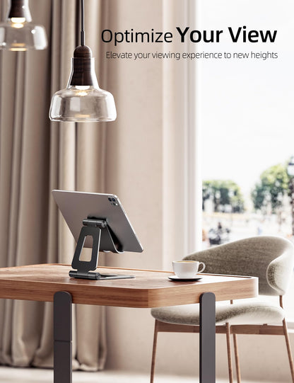 Nulaxy Aluminum Dual Foldable iPad Stand, Fully Adjustable Desktop Tablet Holder, iPad Accessories Office Compatible with 4-11" Mobile Devices Kindle, iPad Pro/Air/Mini, iPhone Pro/Max/Plus, Black 🍁 All In One Marketplace Canada