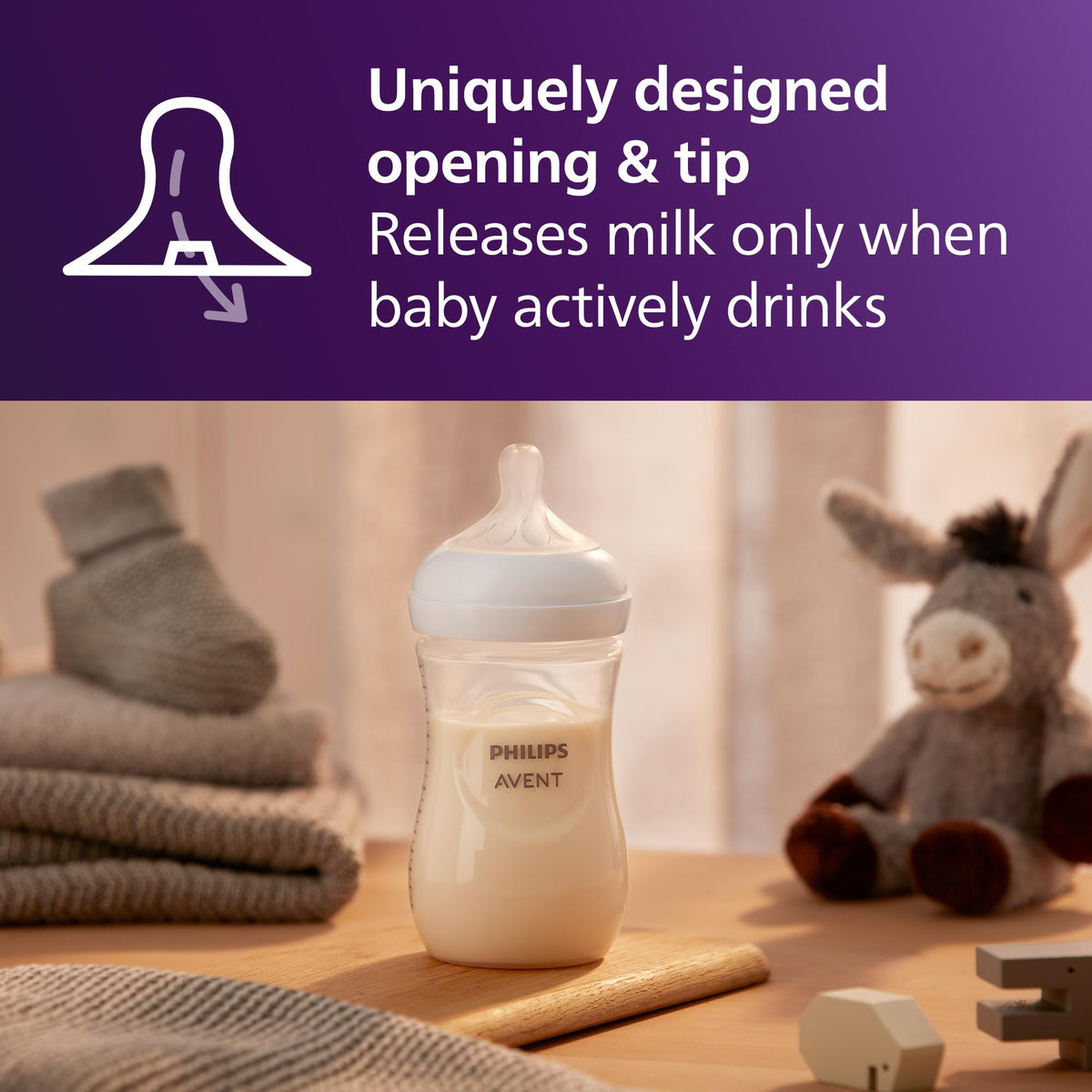 Philips Avent Natural Baby Bottles with Natural Response Nipples (Medium Flow, Flow 3), 9oz, 4-pack, SCY903/04 🍁 All In One Marketplace Canada