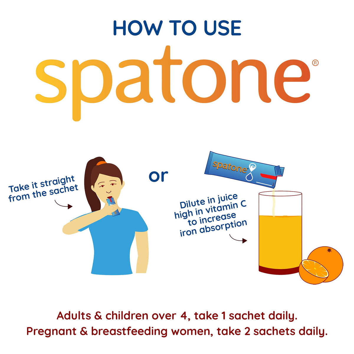 Spatone 100% Natural Liquid Iron Supplement, Original Flavour, Vegan, Reduces Tiredness & Fatigue, 28 Sachets x 25 mL, 700.0 ml (Pack of 1) 🍁 All In One Marketplace Canada