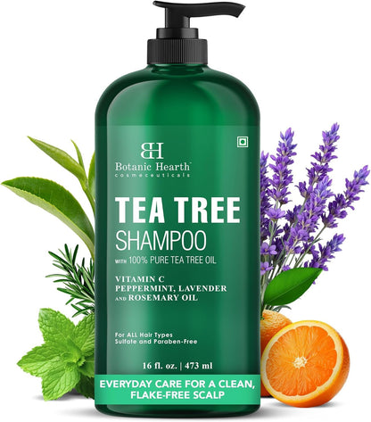 Botanic Hearth Tea Tree Shampoo for Dry & Itchy Scalp, Soothing & Hydrating Cleanser with Natural Tea Tree Oil, Sulfate & Paraben Free, For Men & Women, 16 fl oz 🍁 All In One Marketplace Canada