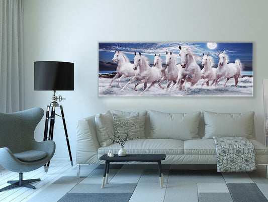 Die 7 Glückspferde – Leinwandbild mit Tiermotiv – Wandkunst