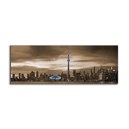 Wandkunst-Toronto in Sepia-Stadtsilhouetten