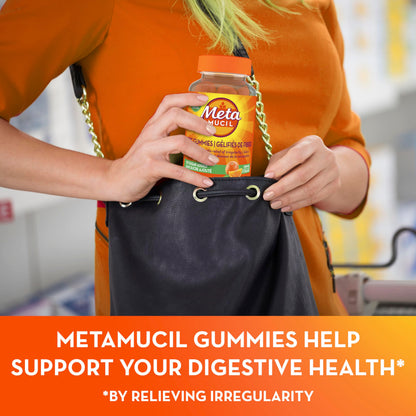 Metamucil Fibre Gummies, No Sugar Added, Orange Flavour, Prebiotic, Plant-Based, 105 Count 🍁 All In One Marketplace Canada
