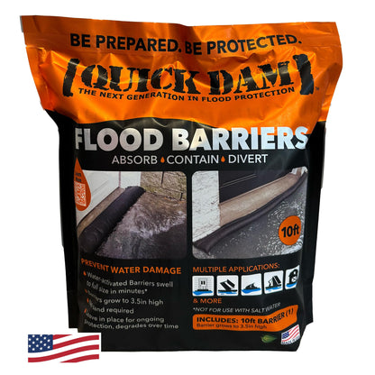 Quick Dam QD610-1 Water-Activated Flood Barrier-1 Pack, Black 🍁 All In One Marketplace Canada