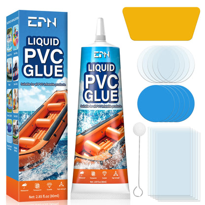 EPN Air Mattress Patch Kit, Waterproof Vinyl Pool Liner Repair Kit for Inflatables, Air Mattress, Swimming Ring, Tent, Bounce House, Inflatable Toys, Hot Tub, PVC Boat, Raft, Kayak (80ml*1) 🍁 All In One Marketplace Canada