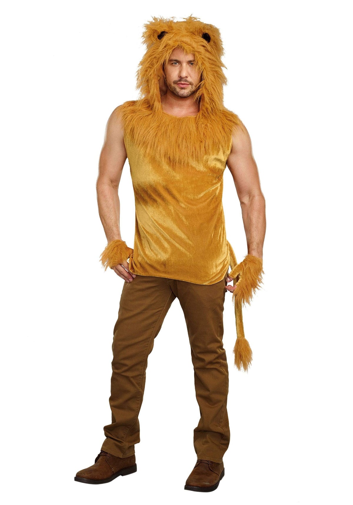 Dreamgirl Women's Lion Costume, King of the Jungle Halloween Costume, Brown, Large