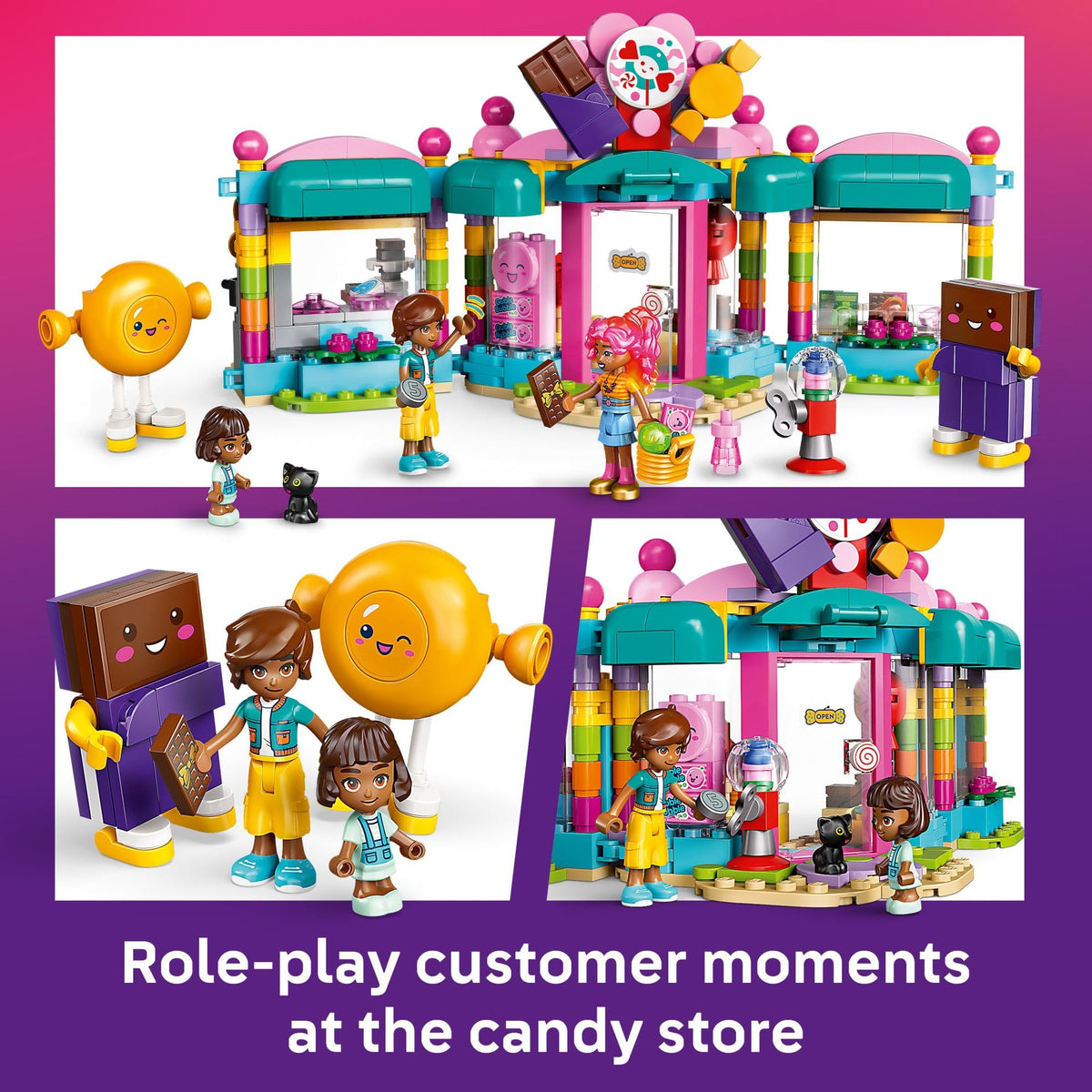 LEGO Friends Heartlake City Candy Store Building Toy - Pretend Play Set for Kids, Girls and Boys, Ages 6+ - with 2 Minidolls, a Micro-Doll, and a Cat Figure - Gift Idea for Birthday - 42649 🍁 All In One Marketplace Canada
