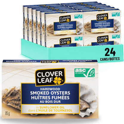 Clover Leaf Smoked Oysters In Sunflower Oil, 85g, 24 Count 🍁 All In One Marketplace Canada
