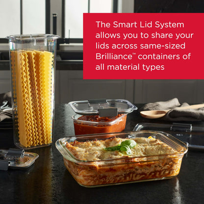Rubbermaid 2118315 Brilliance Glass Storage 8-Cup Food Containers with Lids, 2-Pack (4 Pieces Total), BPA Free and Leak Proof, Large, Clear 🍁 All In One Marketplace Canada