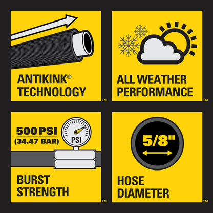 Stanley Fatmax Professional Grade Water Hose, 50' x 5/8", Yellow 500 PSI 🍁 All In One Marketplace Canada