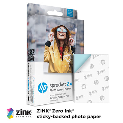 HP Sprocket 2x3 Premium Zink Sticky Back Photo Paper (50 Sheets) Compatible with HP Sprocket Photo Printers 🍁 All In One Marketplace Canada