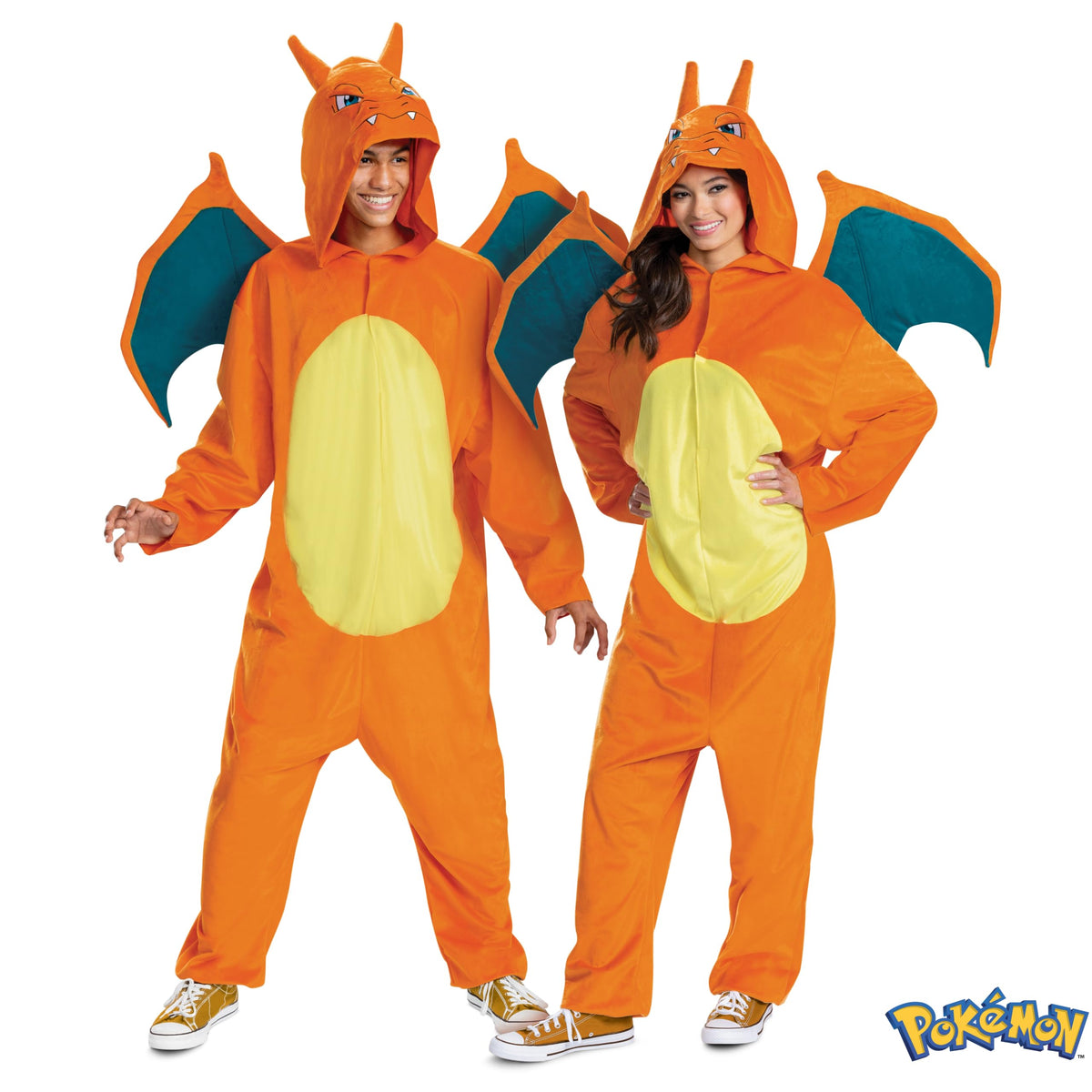 Disguise unisex-adult Charizard Costume Deluxe Official Pokemon Halloween Costume With Wings, Medium (38-40)