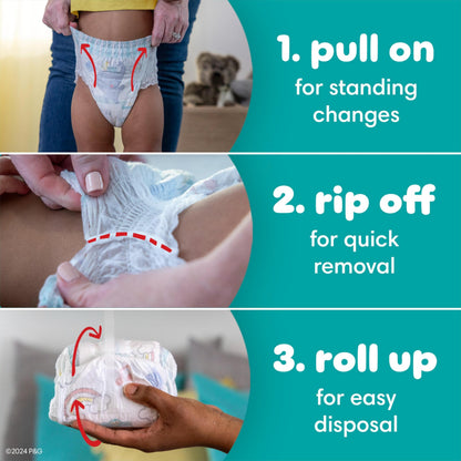 Pampers Diapers - Swaddlers 360 degrees - Size 3, 156 Count, up to 100% Leakproof Comfy Dry Fit, EZ Off Tabs Designed for Easy Changes, Pull On Diaper 🍁 All In One Marketplace Canada