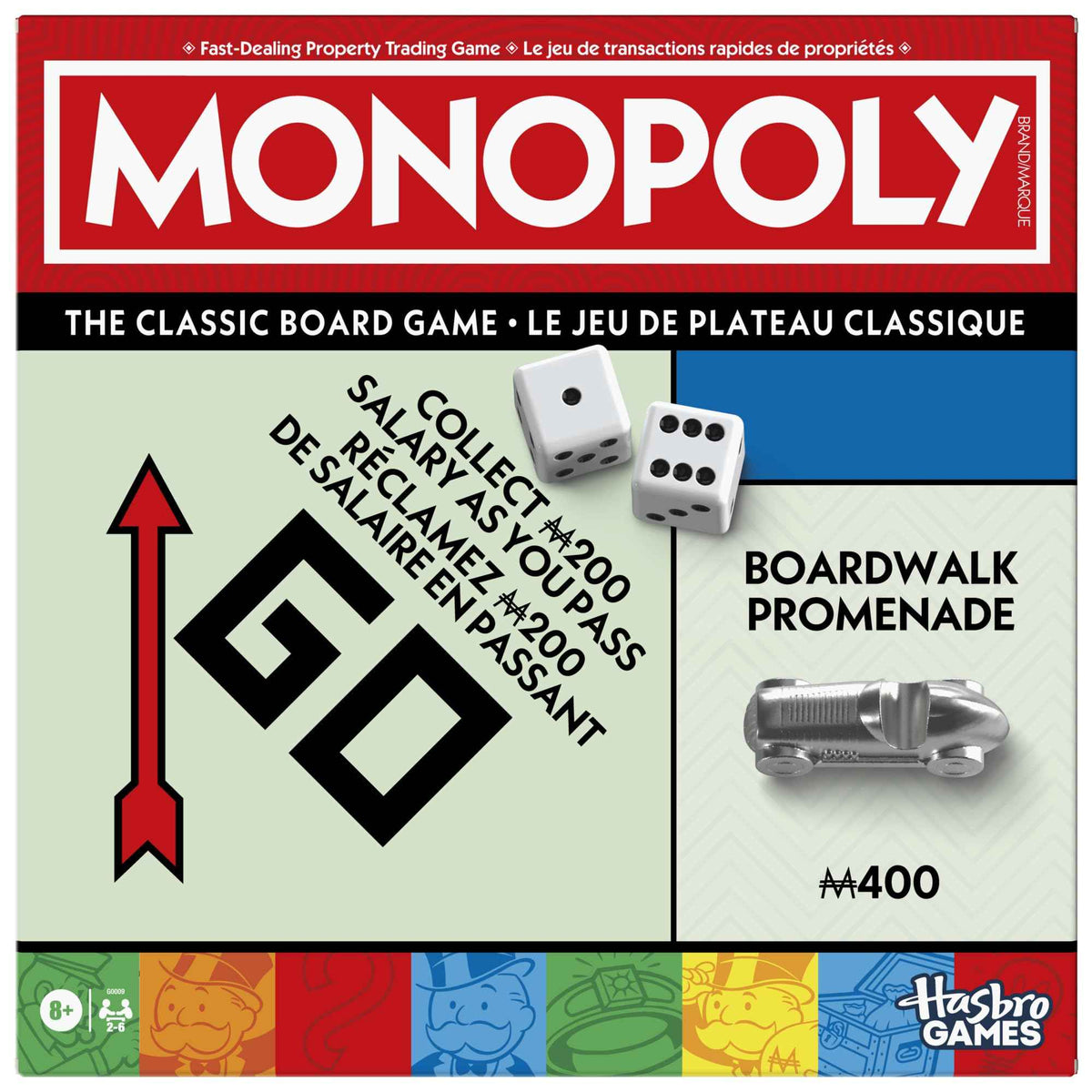 Monopoly Board Game | Classic Game with Storage Tray and Larger Tokens | Ages 8+ | 2 to 6 Players | Family Games for Kids and Adults | Kids Gifts (English & French) 🍁 All In One Marketplace Canada