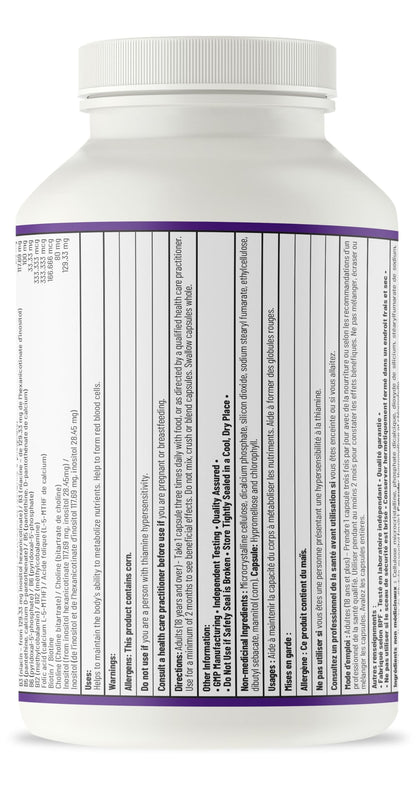 AOR Advanced B Complex Capsules, 180 Count 180-Day Supply - Full-Spectrum B Vitamin Blend with B1, B2, B3, B5, B6, B12, Inositol, Folic Acid & Biotin - Vegan, Non-GMO & Gluten-Free - Promotes Energy 🍁 All In One Marketplace Canada