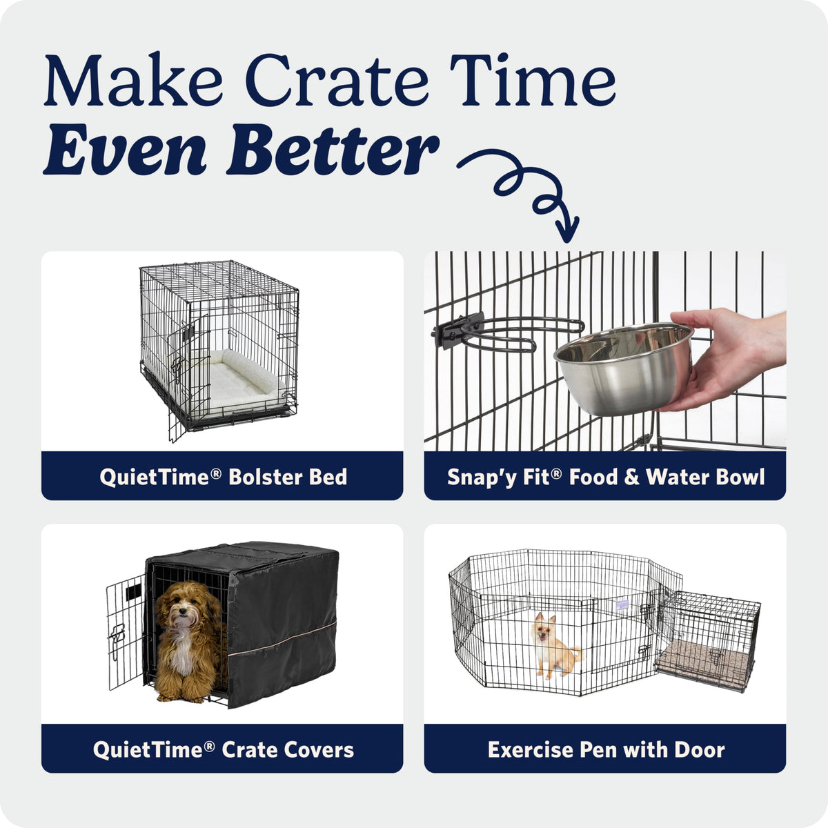 MidWest Homes for Pets 24-Inch iCrate for Small Breeds, 12-20 lbs, Single Door Folding Dog Crate with Divider Panel, Leak-Proof Tray & Secure Latch, Portable, Durable & Easy to Assemble 🍁 All In One Marketplace Canada