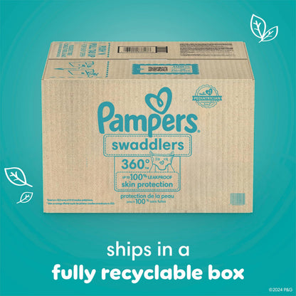Pampers Diapers - Swaddlers 360 degrees - Size 3, 156 Count, up to 100% Leakproof Comfy Dry Fit, EZ Off Tabs Designed for Easy Changes, Pull On Diaper 🍁 All In One Marketplace Canada