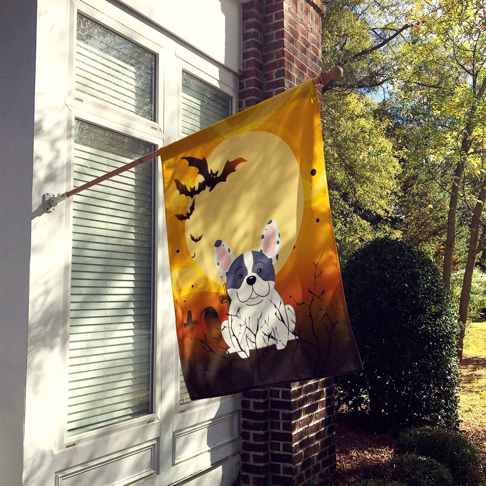 Caroline's Treasures BB4277CHF Halloween French Bulldog Piebald Flag Canvas House Size, Large, Multicolor