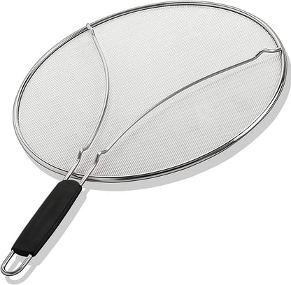 Splatter Screen for Frying Pan - 13 Inch Stainless Steel Grease Splatter Guard - Cover Oil Splash When Sizzling Bacon, Cooking Fried Chicken or Popcorn 🍁 All In One Marketplace Canada
