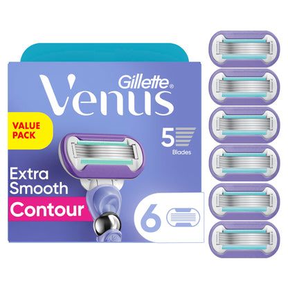 Gillette Venus Extra Smooth Contour Women’s Razor Blades, 5-Bladed Razor Refills, 1 Pack (Count of 6) 🍁 All In One Marketplace Canada