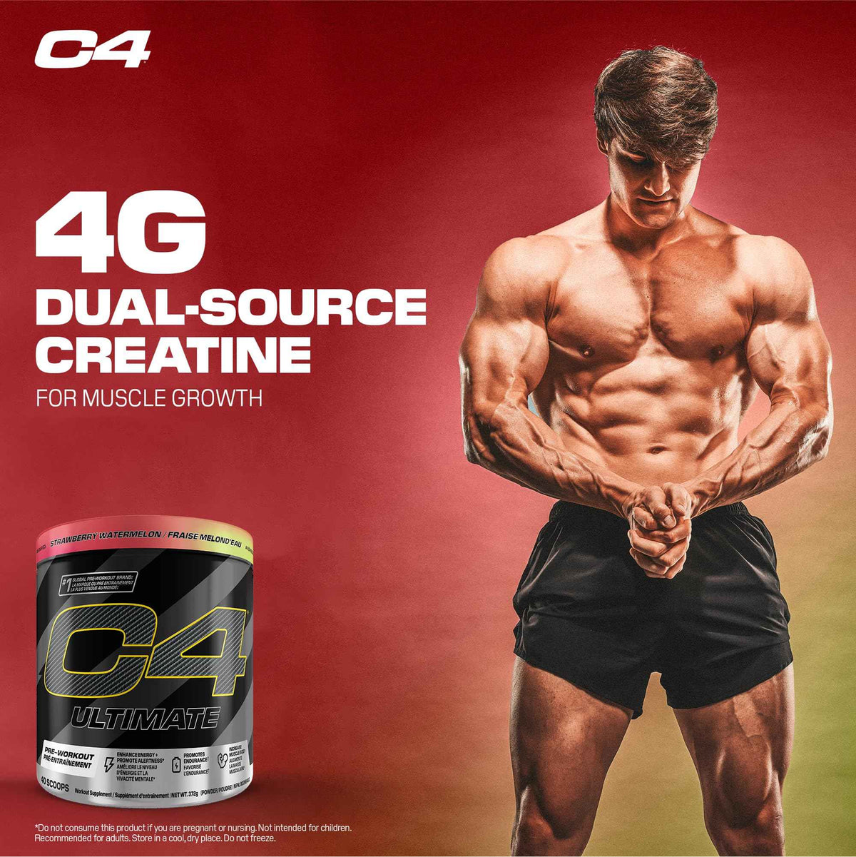 Cellucor C4 Ultimate Pre Workout Powder - Sugar Free Preworkout Energy with 300mg Caffeine and Creatine for Men & Women - Strawberry Watermelon, 20 Servings 🍁 All In One Marketplace Canada
