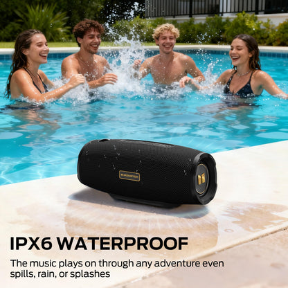 Monster S380 Bluetooth Speaker, Portable Speaker with 40W Stereo Sound, 20H Playtime, IPX6 Waterproof, Bluetooth 6.0, Support AUX/TF Card, TWS Pairing Wireless Speaker for Outdoor Travel Party 🍁 All In One Marketplace Canada