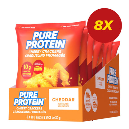 Pure Protein Cheesy Crackers, Cheddar, High Protein Snack, 10G Protein, Pack of 8 🍁 All In One Marketplace Canada