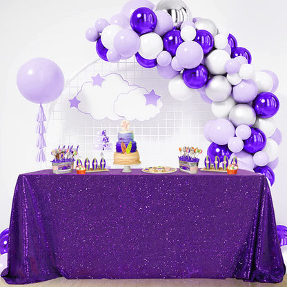 Glitter Table Cloths for Parties Sequin Tablecloths Sparkle Tablecloth for Rectangle Tables 90x132 inch Bridal Shower Tablecloth Glamorous Halloween Wedding Decoration